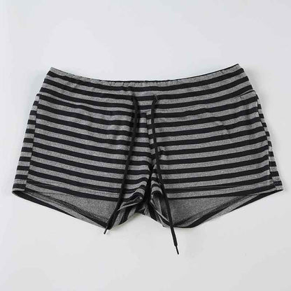 Striped Halter Two Piece Lounge Set | Slim Fit Strap Crop Top Drawstring Shorts | noémi