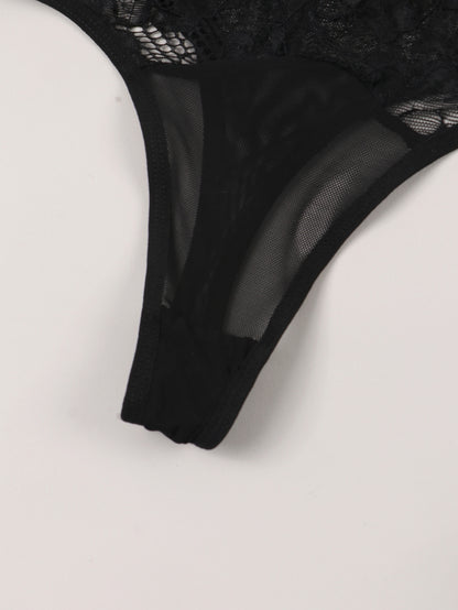 Lace Trim TShaped Panties with Transparent Details and Cotton Crotch Comfort | noémi