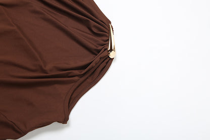 Womens Sheath Dress | Slim Fit Sleeveless Metal Detail | noémi