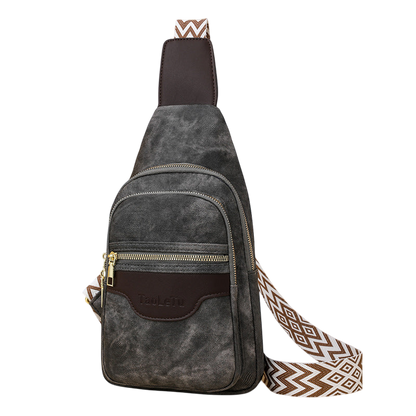 Soft Brown Leather Chest Bag – Retro Crossbody Purse | noémi