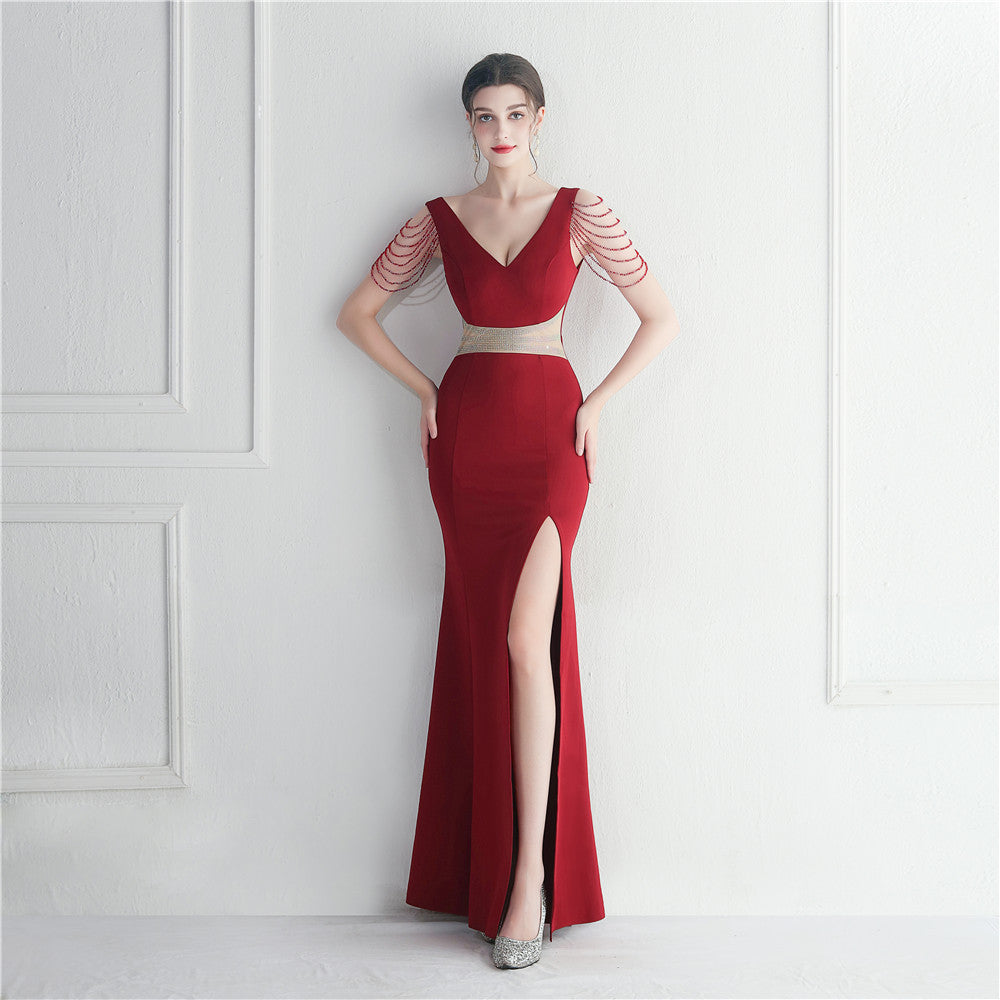 Rhinestone Beaded Gown | Long Dress | noémi