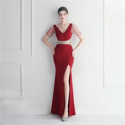 Rhinestone Beaded Gown | Long Dress | noémi