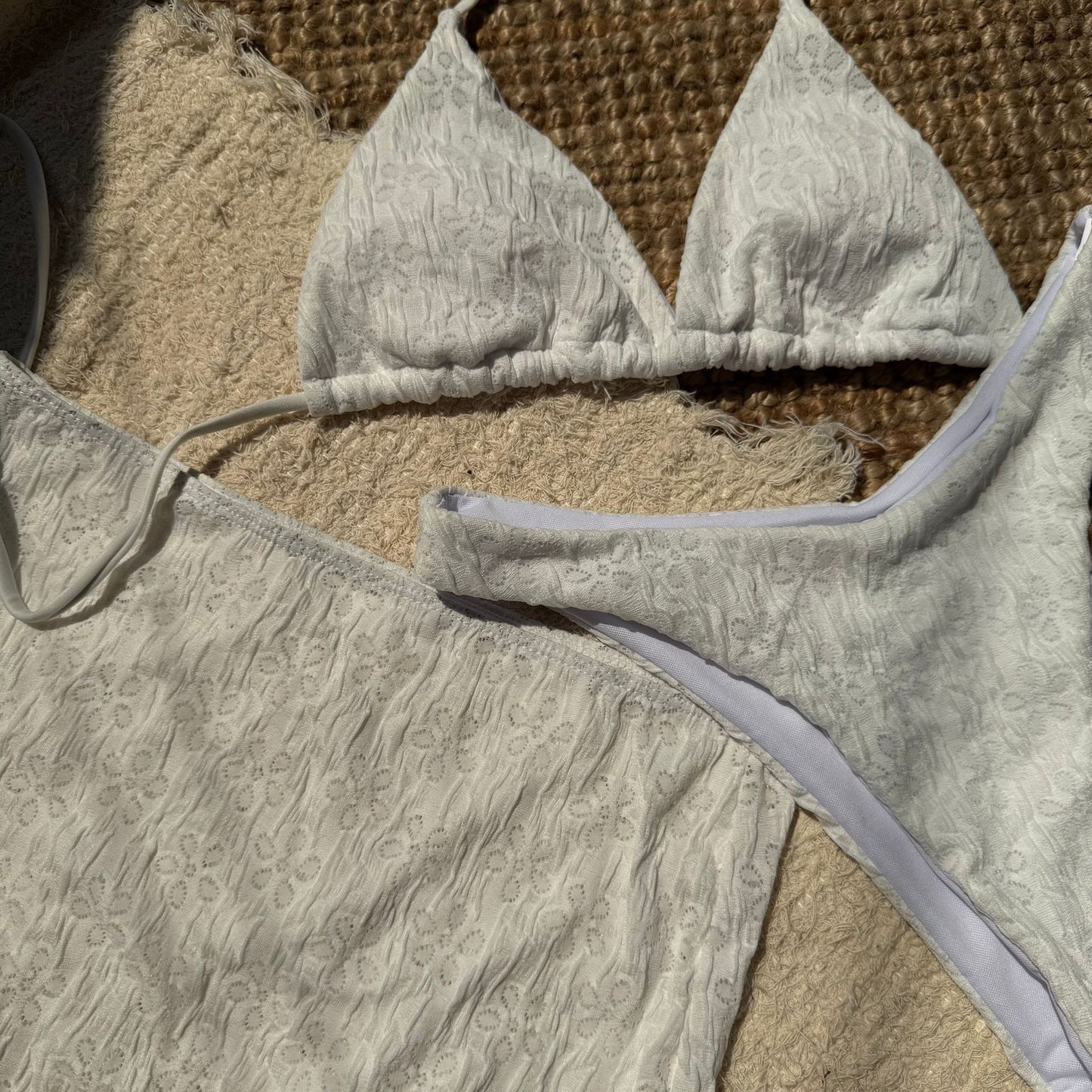 Womens Lace Skirt Split Three Piece Bikini Swimsuit Set | noémi