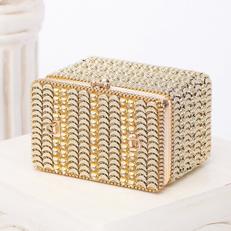 Shiny Rhinestone Clutch Bag | Glam Small Square Evening Purse for Weddings & Parties | noémi