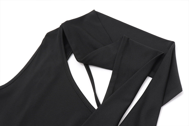 Cutout Top with Scarf Neck Detail | Sleeveless Modern Statement Tank | noémi