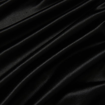 Black Satin Bodycon Mini Dress | Lace Corset Waist | noémi