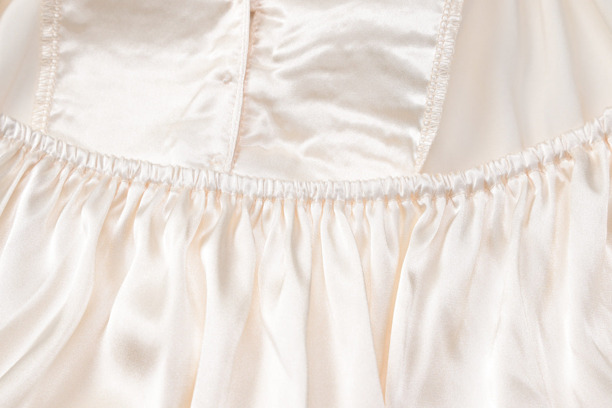 Womens Satin Halter Dress with Deep V Backless Design Slim Fit | noémi