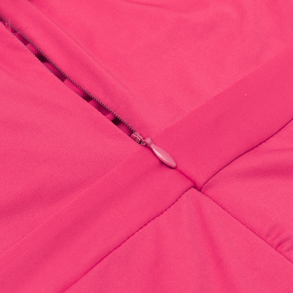 Womens Off Shoulder Pleated Backless Dress with Side Slit Slim Fit | noémi