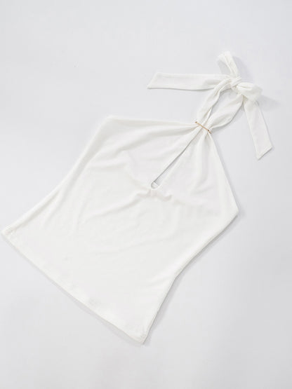 Sleeveless Halter Neck Cutout Backless Tight Vest Top | Hollow Out Clubwear Tank  | noémi