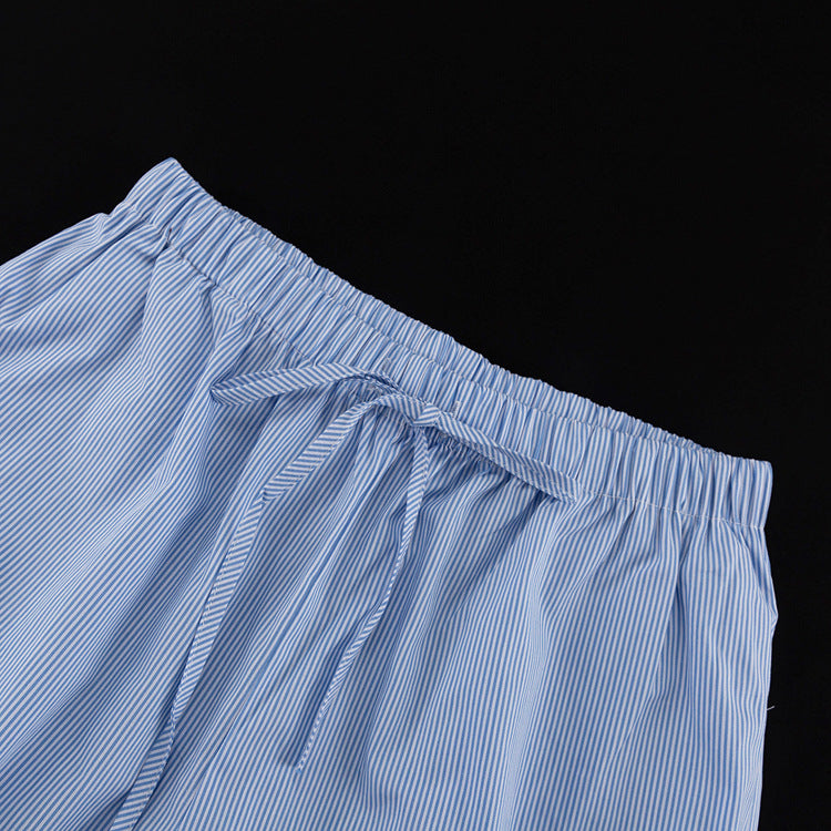 Striped Shirt Set for Women | Loose Collared Cardigan & WidenLeg Trousers | noémi