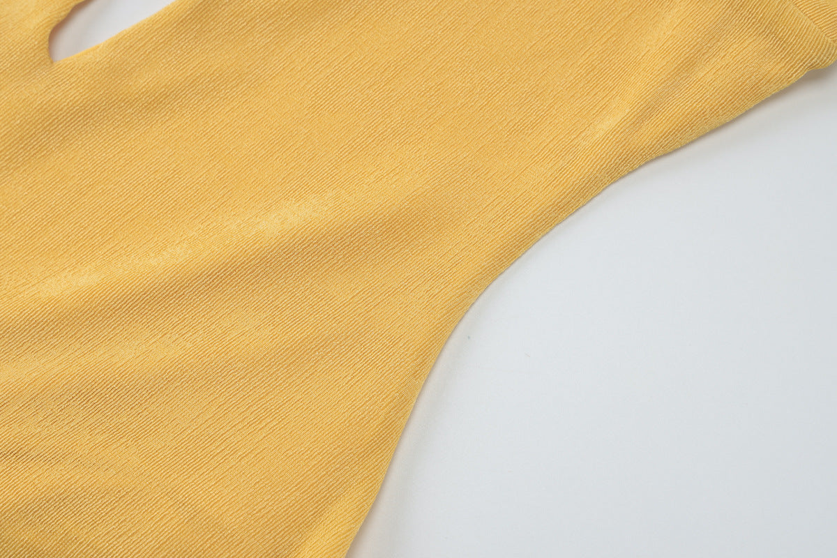 Womens Dress | Hollow Out Cutout | Backless VNeck Slim Fit Halter Maxi Dress | noémi