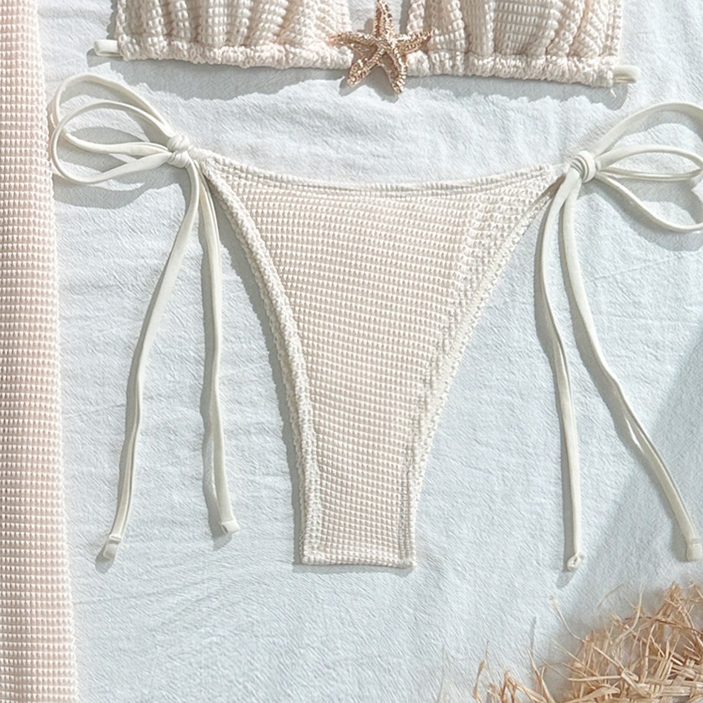 Solid Color Mesh Long Skirt Starfish Swimsuit Swimwear Three Piece Sets Bikini | noémi