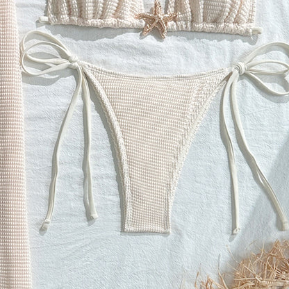 Solid Color Mesh Long Skirt Starfish Swimsuit Swimwear Three Piece Sets Bikini | noémi