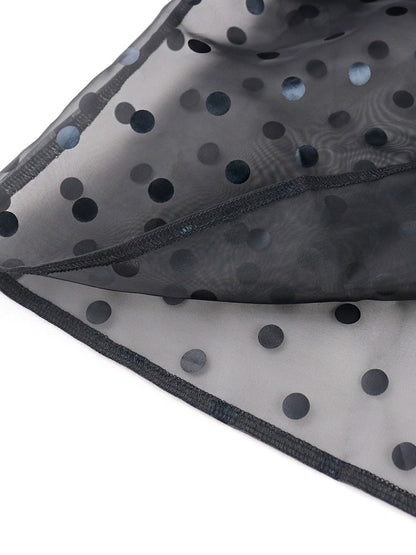 Polka Dot Puff Sleeve Top | See Through, Long Sleeve Womens Shirt | noémi