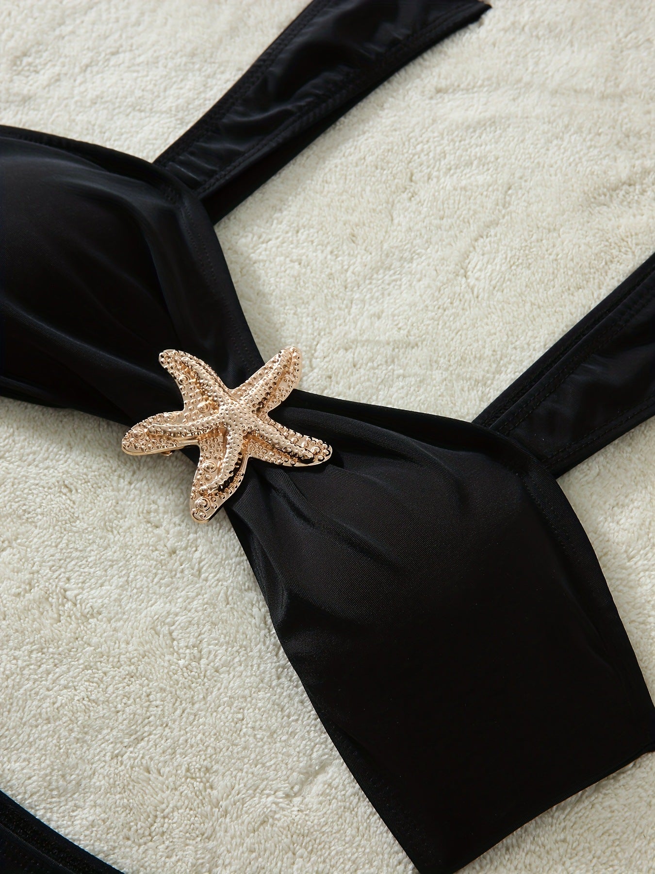 Low Waist Bikini Swimsuit with Starfish Metal Detail and Suspender Straps | noémi