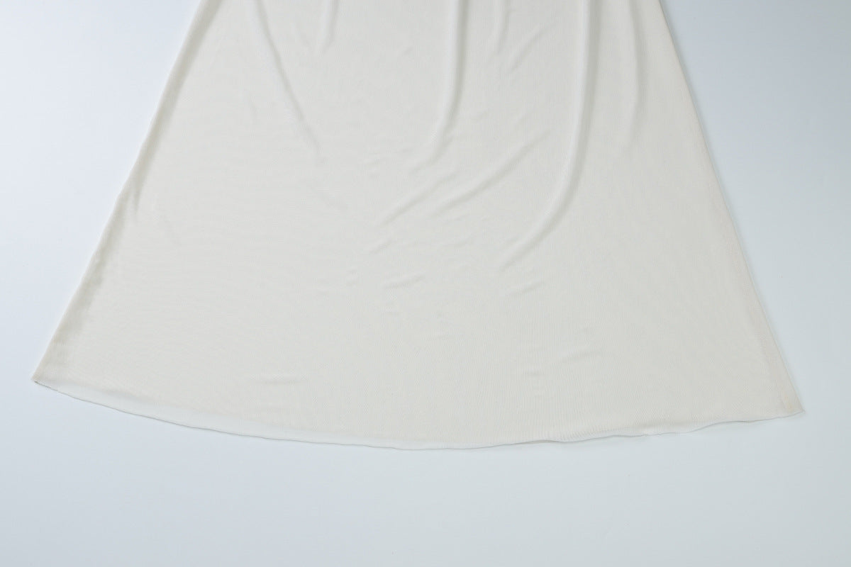 Summer Off Shoulder Pleated Dress | Mesh Stitching, Slim Fit | noémi