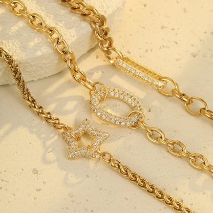 Womens Star & Chain Bracelet | Stainless Steel | noémi