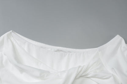 Summer Slim Fit Dress | Twist Shoulder Detail | Solid Color, Lightweight & Stylish | noémi