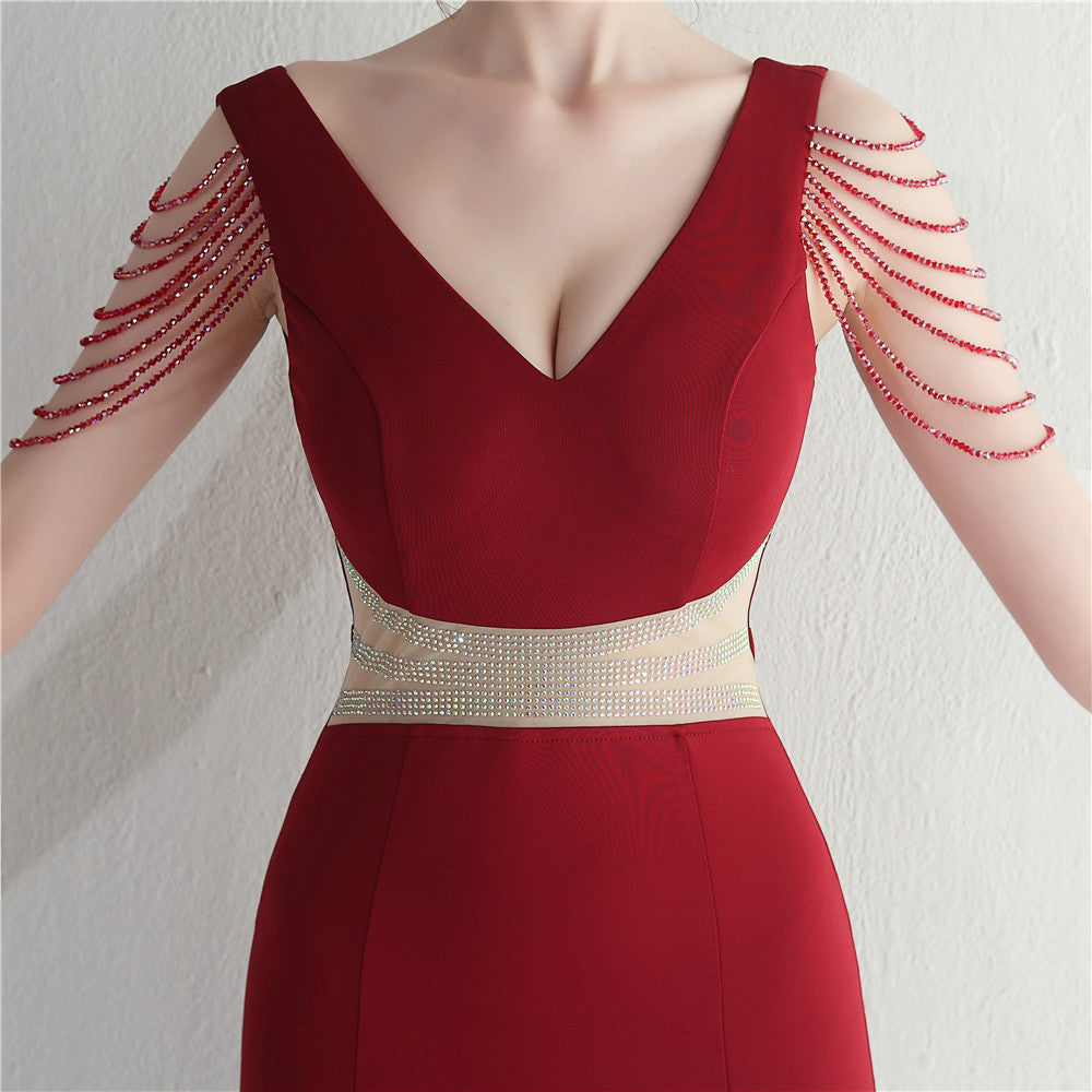 Rhinestone Beaded Gown | Long Dress | noémi