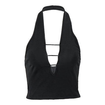 Backless Deep V Neck Sleeveless Slim Fit Vest | noémi