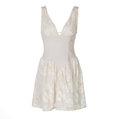 Womens Back Dress | Deep V Neck Slim Fit Waist Tie | noémi