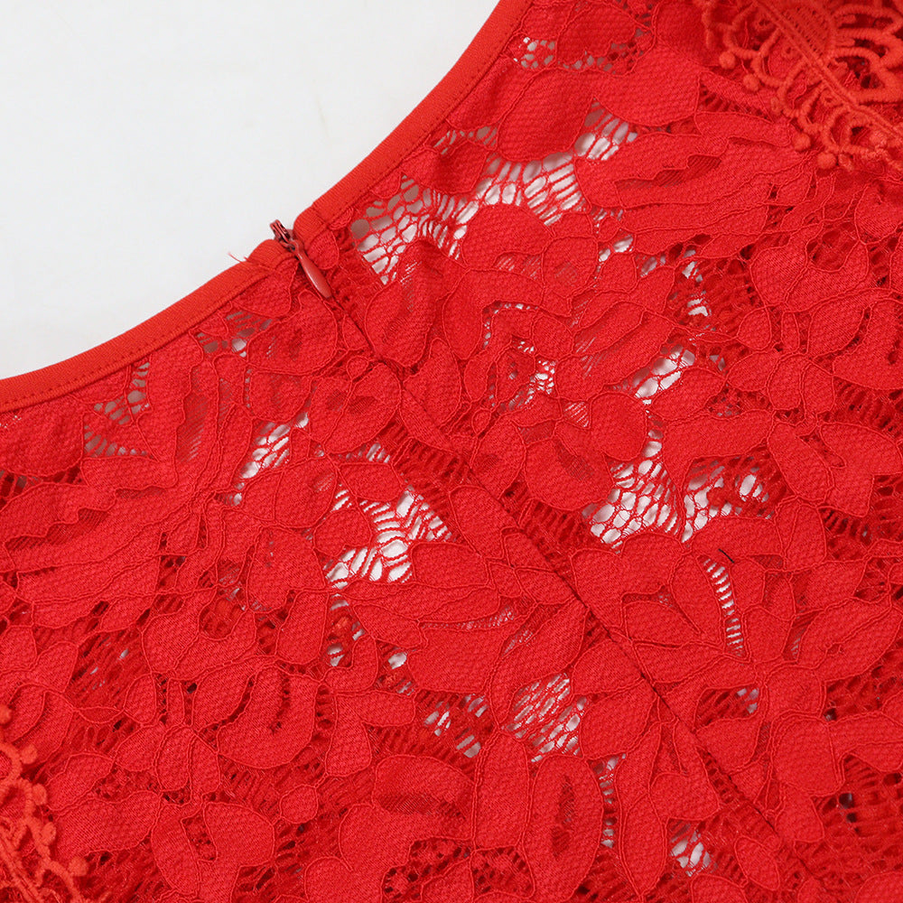VNeck Lace Sleeveless Jumpsuit | Wide Leg Pants | noémi