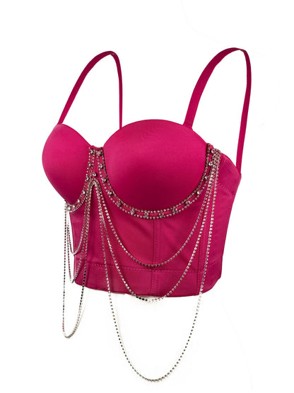 Tassel Chain Camisole | Corset Bra with Sparkling Boning | noémi `
