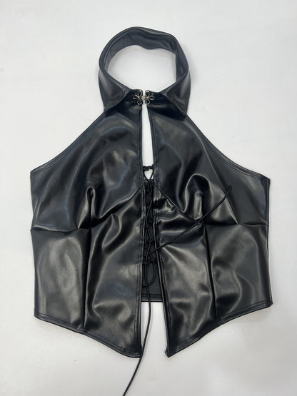 Strap Backless | Sleeveless | Punk Leather Vest | Womens Top | noémi