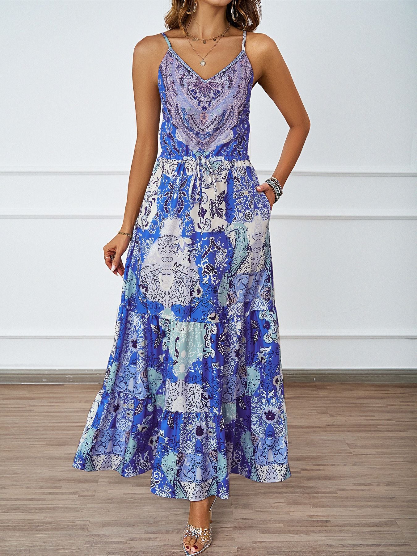 Womens Dress | Strap Backless Loose Fit with Print | noémi