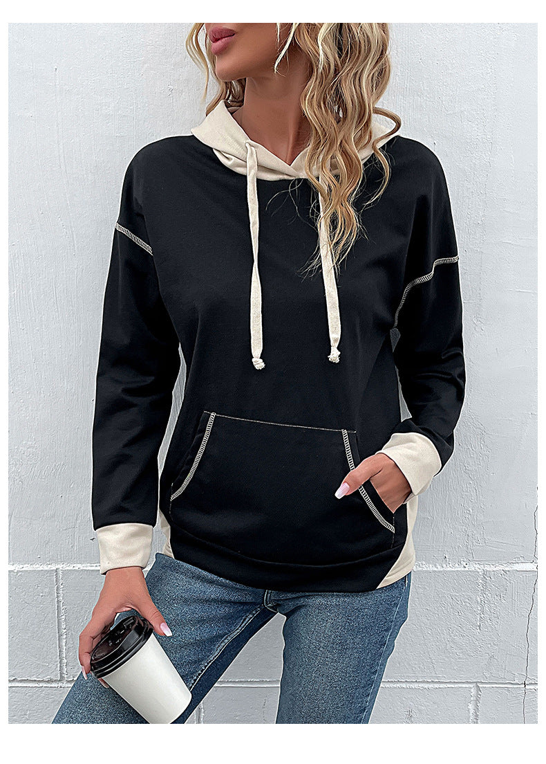 Womens Color Block Long Sleeve Hoodie | noémi