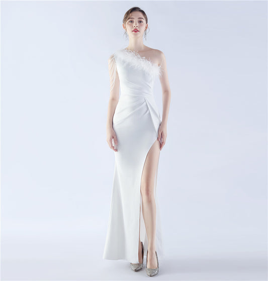 Beaded Ostrich Feather Dress | noémi