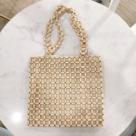 Retro Beaded Shoulder Bag | Handmade, Hollow Out, All Match Aesthetic Purse | noémi