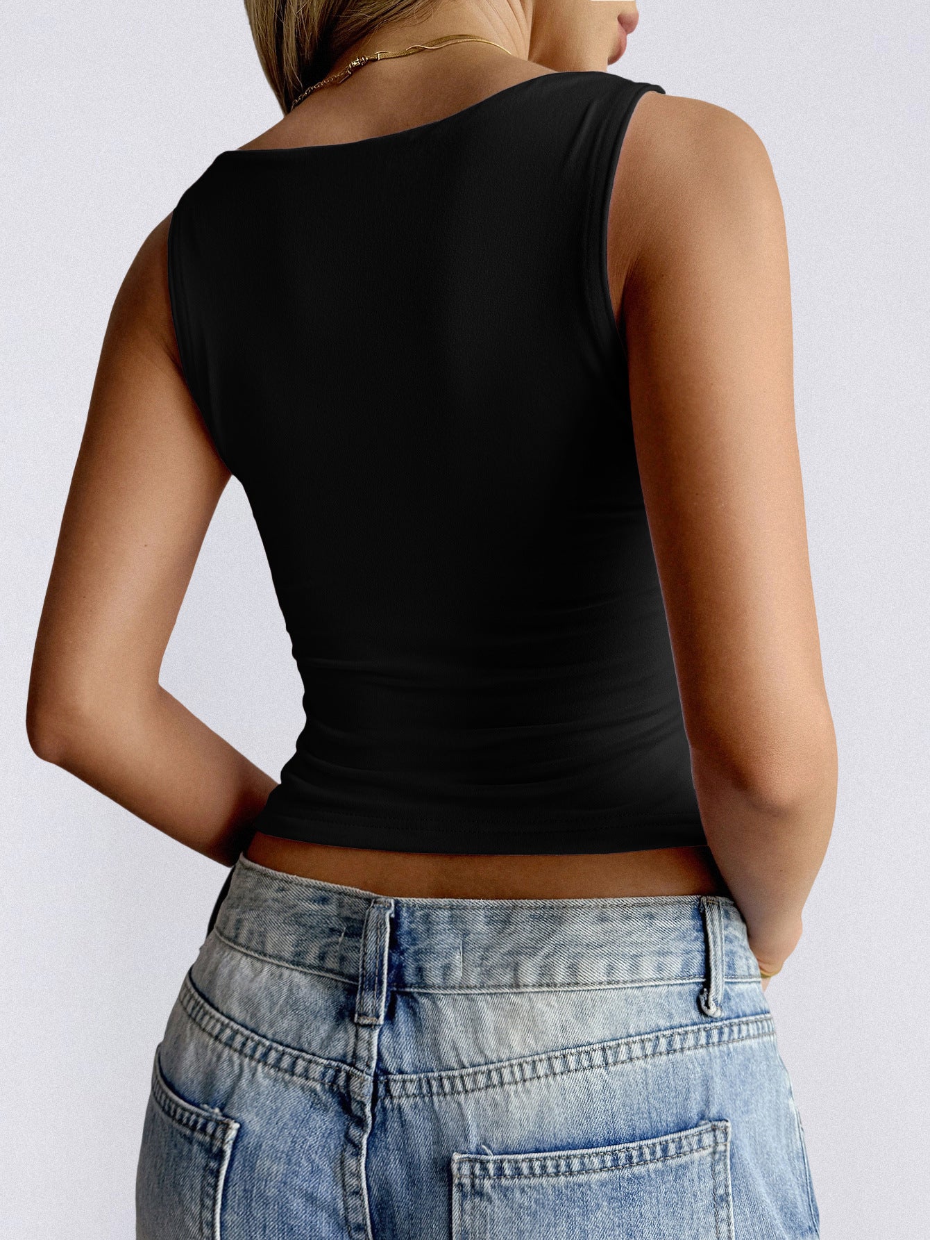 Womens Ribbed Tank Top | Fitted Stretch Crop Cami | noémi