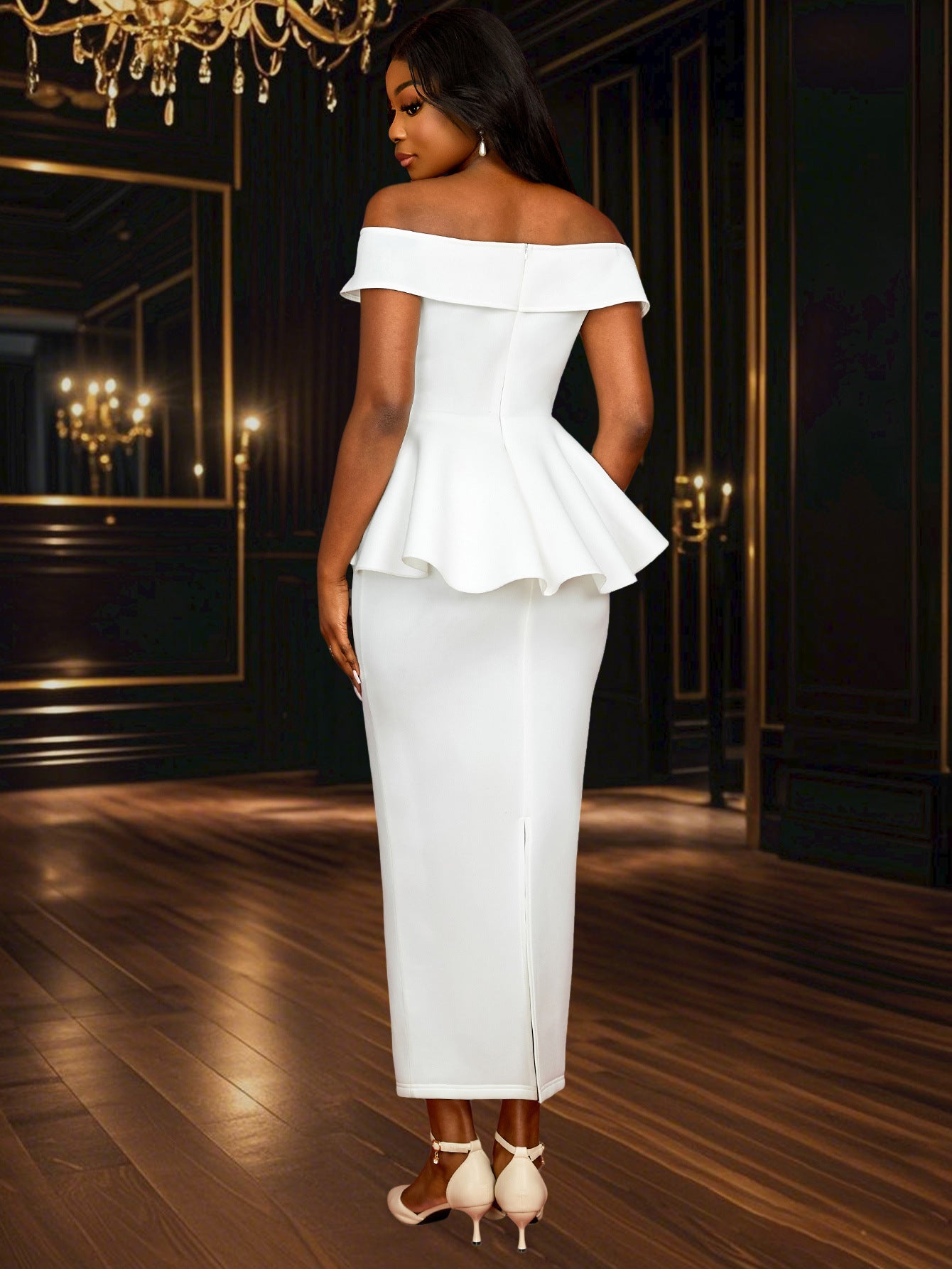 Pure White Tube Top Ruffled Dress | noémi