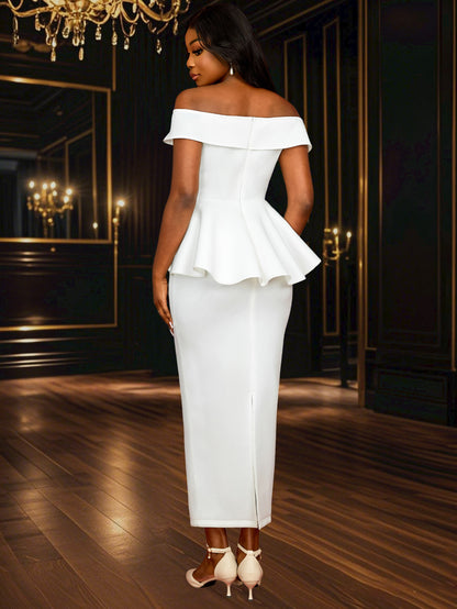 Pure White Tube Top Ruffled Dress | noémi