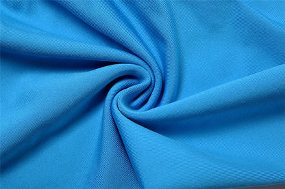 Womens Blue Ruched Bodycon Dress | French VNeck, Halter Lace Up, Ruffle Detail | noémi