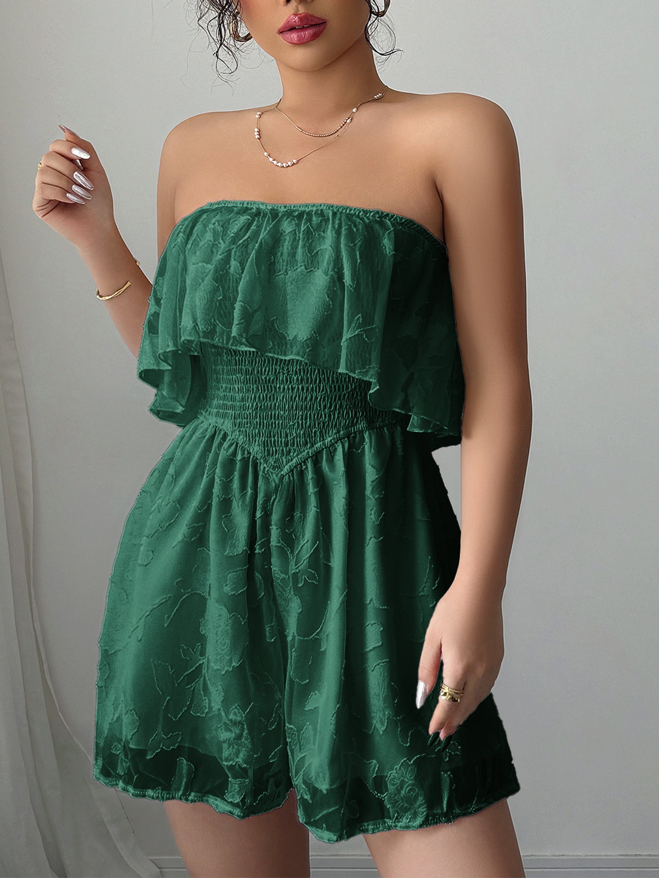 Strapless Ruffle Romper for Women | Tube Top Jumpsuit | noémi