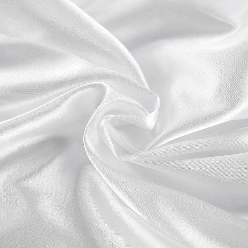 White Satin V Neck Pettidress | Lantern Sleeves | noémi