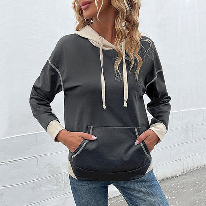 Womens Color Block Long Sleeve Hoodie | noémi