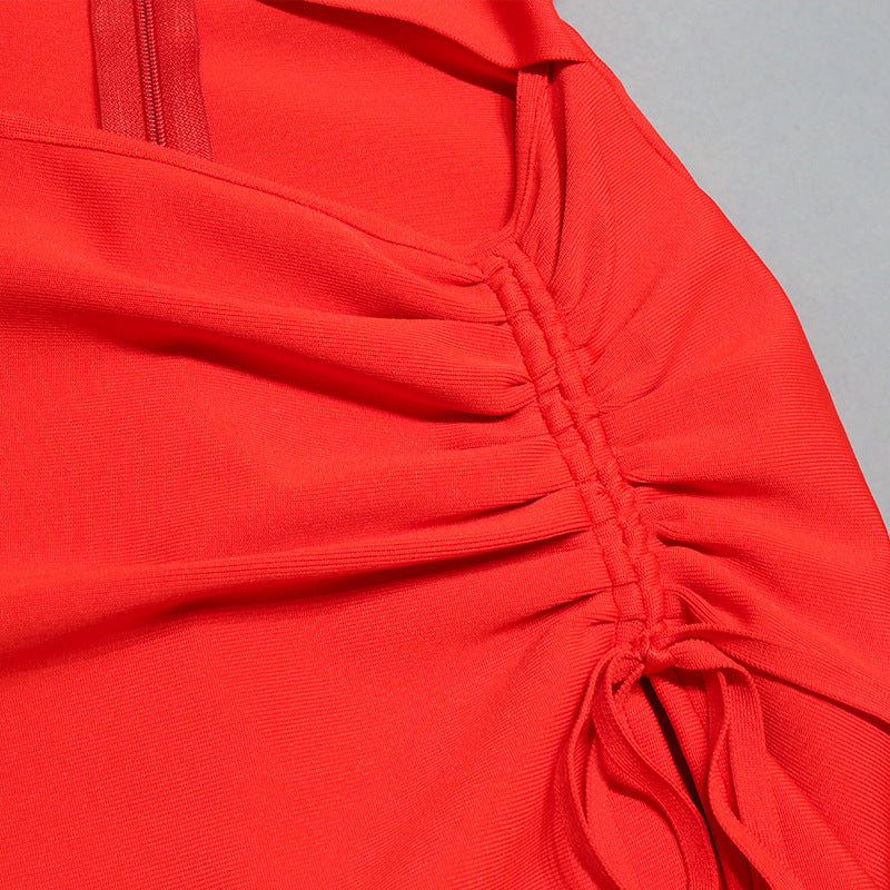 Tube Top Bandage Dress with Drawstring Side Split | noémi