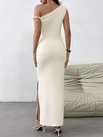 One Shoulder Cold Shoulder Maxi Dress | Bodycon Gown | noémi