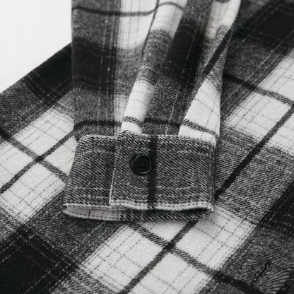 Retro Classic Plaid Shirt | Black White Checkered Long Sleeve Top for Women | noémi