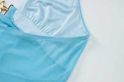 Halter Vest | Mesh Stitching Top with Metal Buckle  | noémi