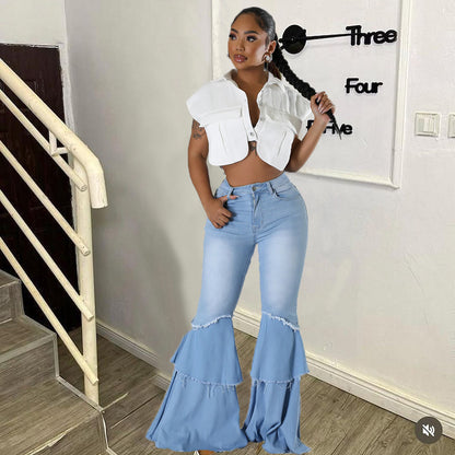 Ultra Short Avant Garde Jacket with Shirt Collar Pocket Detail | noémi