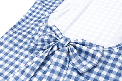 Womens Houndstooth Bow Back Slim Vest | Sleeveless Top | noémi