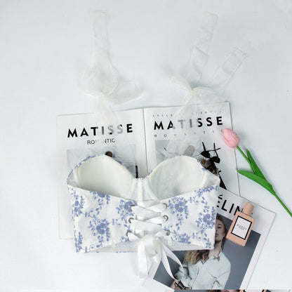 Backless Cotton Corset Vest with Boning and Adjustable Spaghetti Straps | noémi