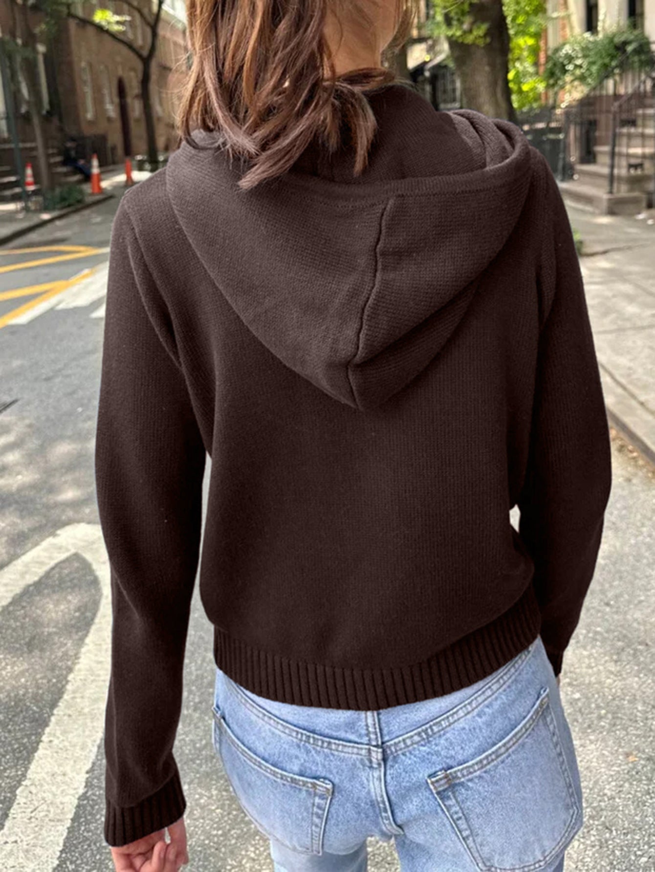 Woolen Long Sleeve Hoodie Coat for Women | noémi