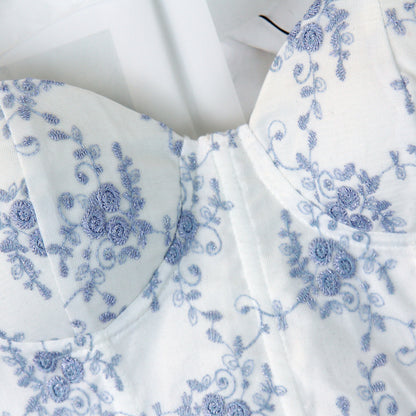 Backless Cotton Corset Vest with Boning and Adjustable Spaghetti Straps | noémi