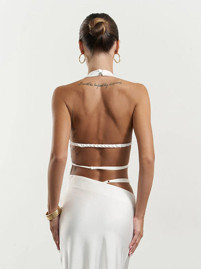 Halter Asymmetric Backless Tube Top | Summer Slim Fit, Sexy Cut Out | noémi