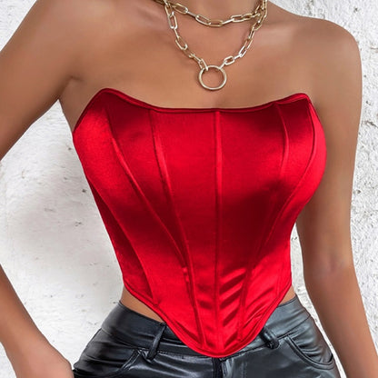 Diamond Tube Top | Backless Wrapped Boned Corset Bandana Crop Vest | noémi